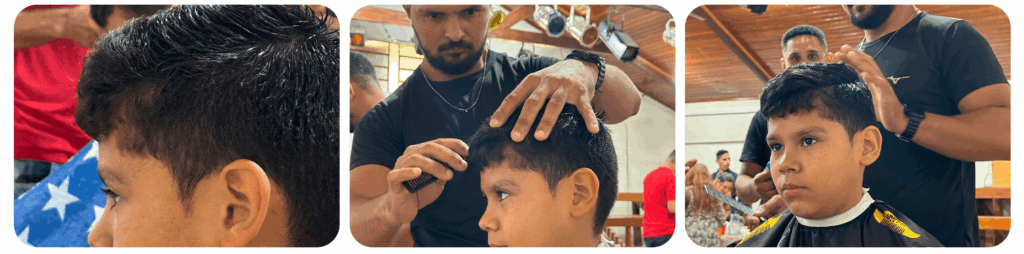 Aula prática do Curso de Barbeiro do Instituto Vida Plena.