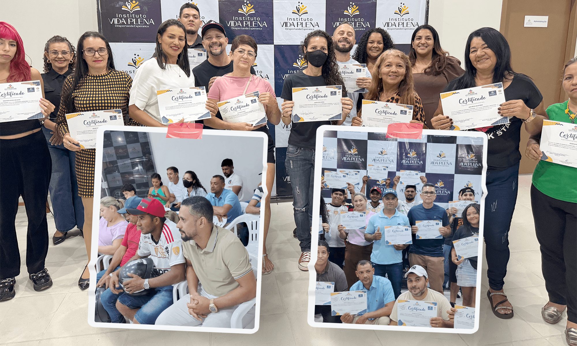 Cerimônia de entrega de certificados realizada pelo Instituto Vida Plena
