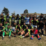 Equipe Cassirian do 15 comemora o título do Campeonato Vida Plena no Campo do Vando, no Ramal do 15.